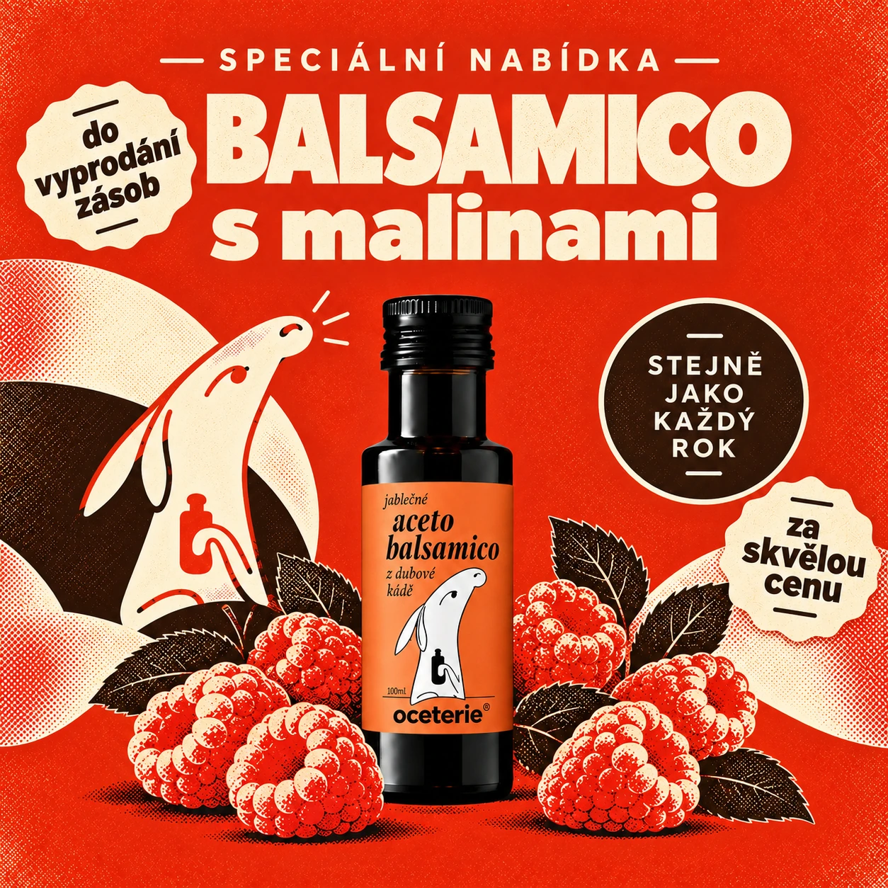 Balsamico s malinami, produkt Oceterie